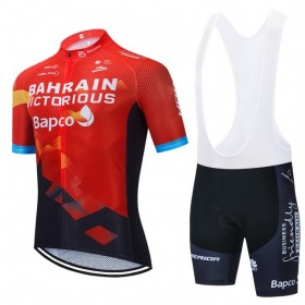 Conjunto Maillot + Culotte Corto con tirantes 2021 Team Bahrain Victorious N001